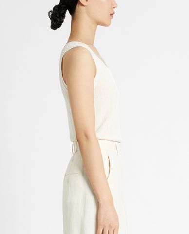  WEEKEND MAX MARA - Áo ba lỗ nữ cổ tròn phom ôm Viscose Knit 