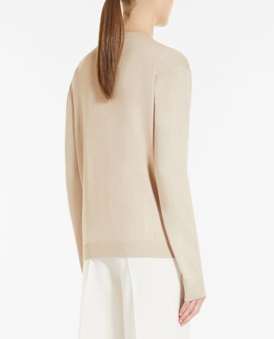  WEEKEND MAX MARA - Áo sweater nữ cổ tròn dài tay phom suông thời trang 
