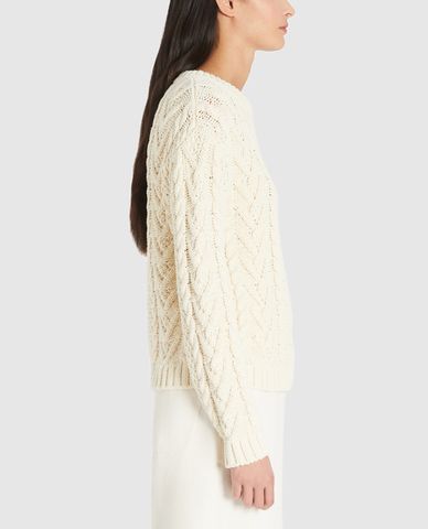  WEEKEND MAX MARA - Áo sweater nữ dài tay phom suông Cotton Cordonnet 