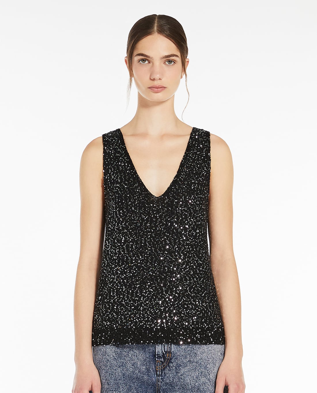 WEEKEND MAX MARA - Áo sát nách nữ cổ V phom suông Columba