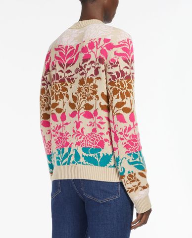  WEEKEND MAX MARA - Áo sweater nữ cổ tròn dài tay Jacquard Knit Cotton 