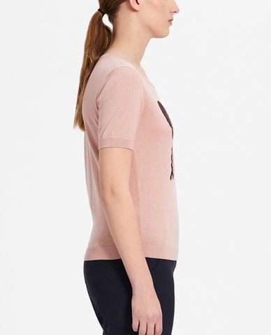  WEEKEND MAX MARA - Áo sweater nữ tay ngắn cổ tròn Padana Silk Cotton 