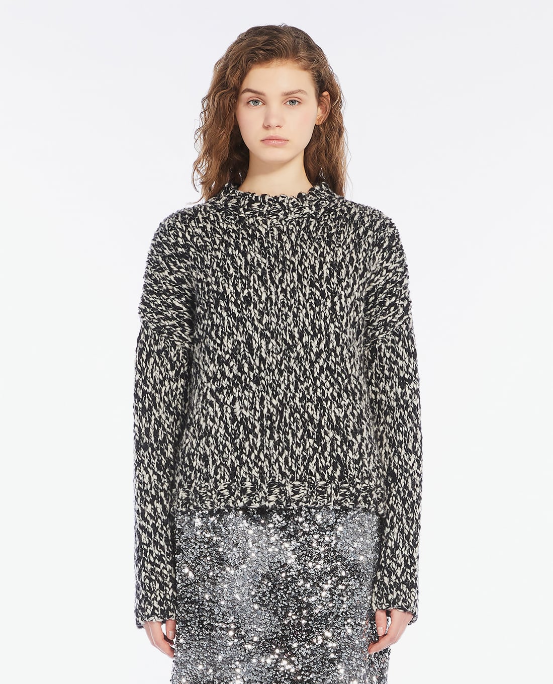 WEEKEND MAX MARA - Áo dệt kim nữ cổ tròn tay dài Crine