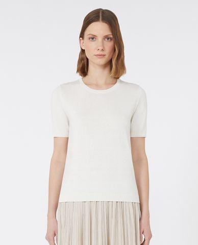  WEEKEND MAX MARA - Áo dệt kim nữ cổ tròn tay ngắn Agro 