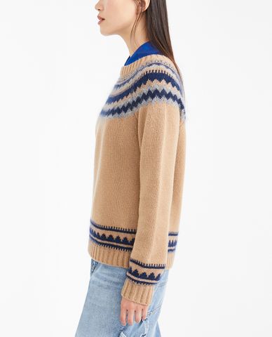  WEEKEND MAX MARA - Áo len nữ tay dài cổ tròn phom suông Pulover 