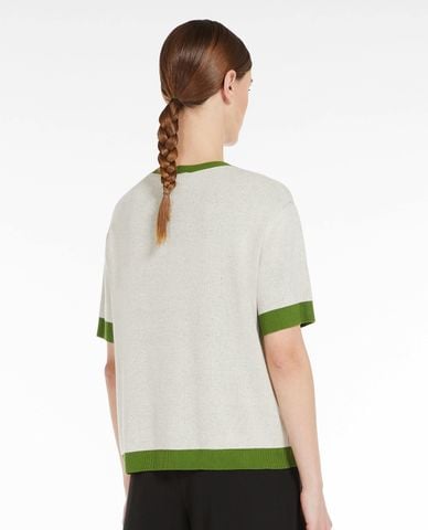  WEEKEND MAX MARA - Áo dệt kim nữ cổ tròn tay ngắn Curve 