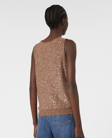  WEEKEND MAX MARA - Áo sát nách nữ cổ V đính sequin Acaici 