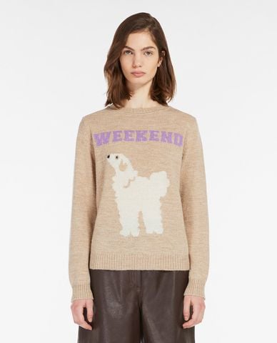  WEEKEND MAX MARA - Áo sweater dệt kim tay dài cổ tròn Ombrosa 