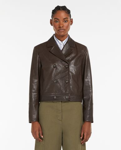  WEEKEND MAX MARA - Áo khoác da nữ cổ bẻ tay dài Sub 