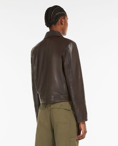  WEEKEND MAX MARA - Áo khoác da nữ cổ bẻ tay dài Sub 