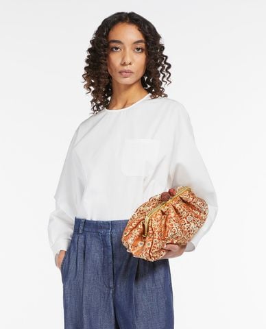  WEEKEND MAX MARA - Clutch nữ phom hình oval Jacquard Pasticcino Treasure 