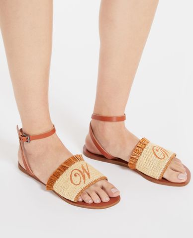  WEEKEND MAX MARA - Giày sandals nữ đế bệt quai ngang Acacia 