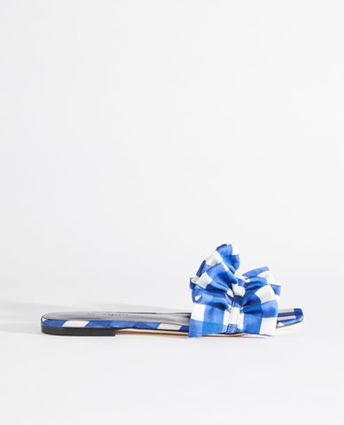  WEEKEND MAX MARA - Dép quai ngang nữ phối viền bèo thời trang 