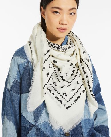  WEEKEND MAX MARA - Khăn choàng nữ tua rua Bandana 