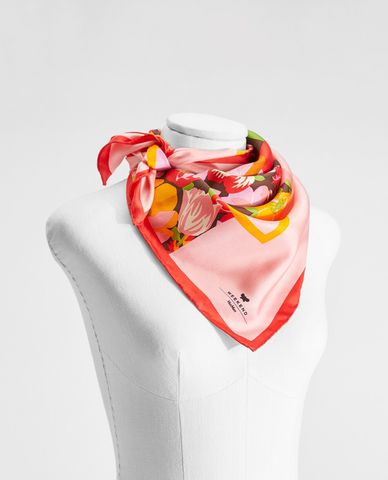  WEEKEND MAX MARA - Khăn choàng nữ chữ nhật phối hoa văn thời trang 