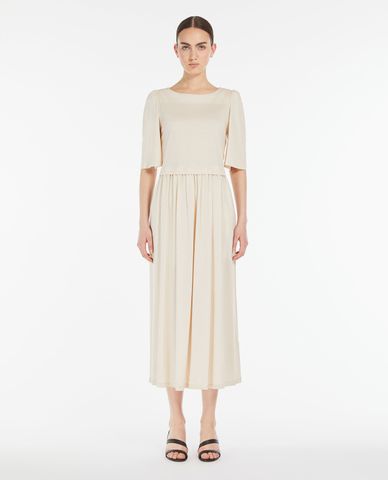  WEEKEND MAX MARA - Đầm xếp li midi cổ tròn tay ngắn Snack 