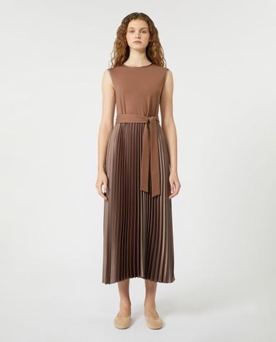  WEEKEND MAX MARA - Đầm xếp li midi cổ tròn sát nách Samuele 