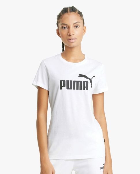 PUMA - Áo thun thể thao nữ ngắn tay Essentials Logo Train
