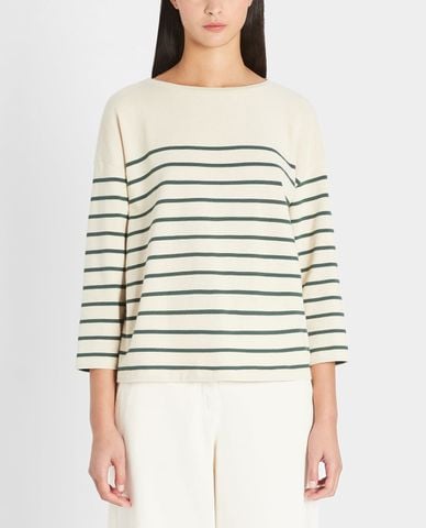  WEEKEND MAX MARA - Áo thun nữ cổ tròn tay dài Cotton Jersey 