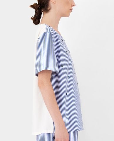  WEEKEND MAX MARA - Áo thun nữ ngắn tay cổ tròn Cotton Poplin 