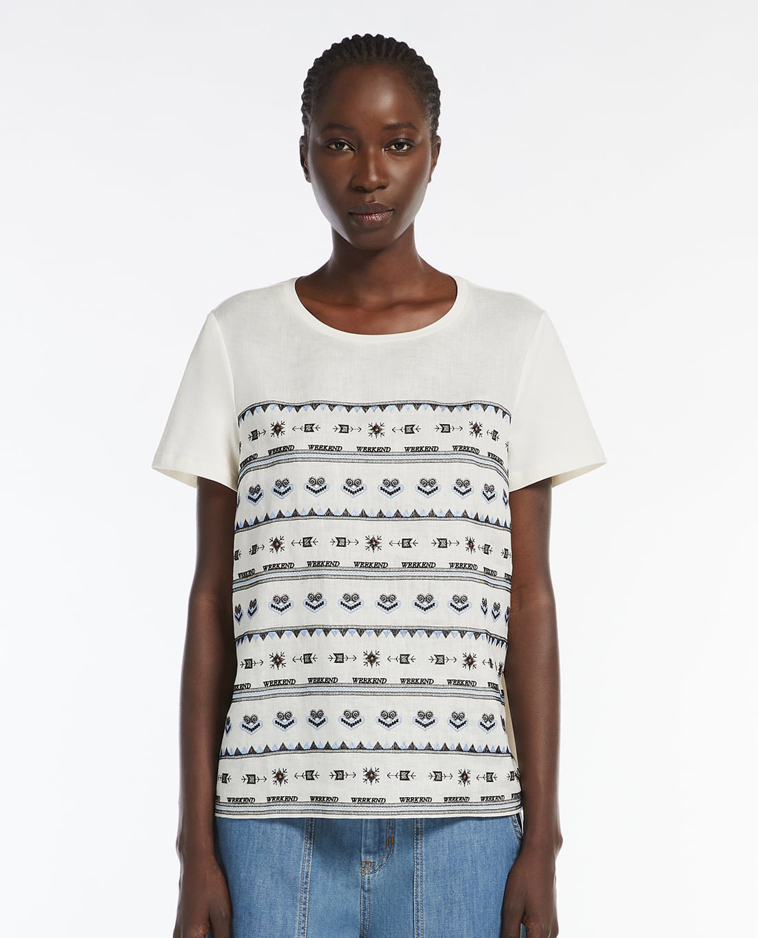 WEEKEND MAX MARA - Áo thun nữ cổ tròn tay ngắn Bondeno