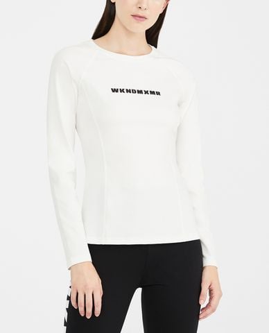  WEEKEND MAX MARA - Áo thun nữ cổ tròn tay dài thời trang 