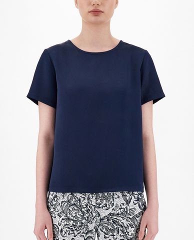  WEEKEND MAX MARA - Áo thun nữ tay ngắn cổ tròn Technical Satin 