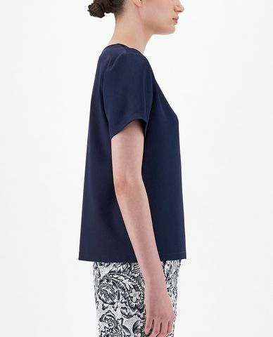  WEEKEND MAX MARA - Áo thun nữ tay ngắn cổ tròn Technical Satin 