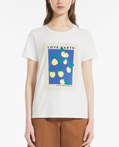  WEEKEND MAX MARA - Áo thun nữ cổ tròn tay ngắn thời trang 