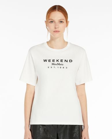  WEEKEND MAX MARA - Áo thun nữ cổ tròn tay ngắn Cabina 