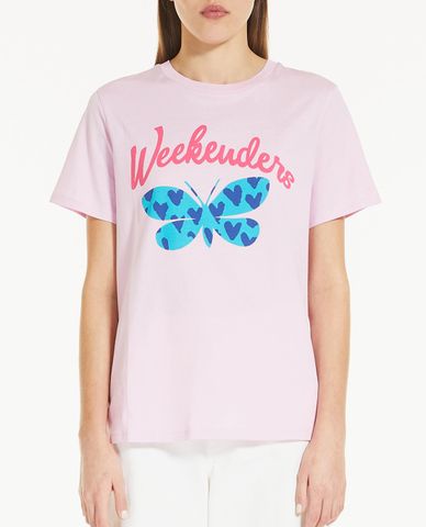  WEEKEND MAX MARA - Áo thun nữ cổ tròn tay ngắn Cotton Jersey 