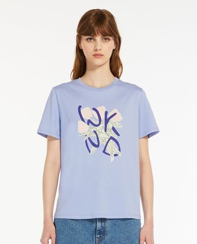  WEEKEND MAX MARA - Áo thun cổ tròn tay ngắn phối hình vẽ nổi bật Nervi 