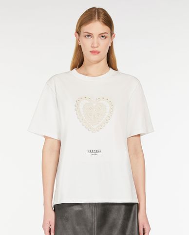  WEEKEND MAX MARA - Áo thun nữ cổ tròn tay ngắn Barbano 