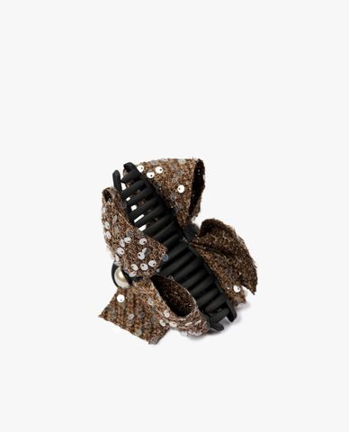  CECI - Kẹp tóc càng cua phối nơ kim tuyến lấp lánh 