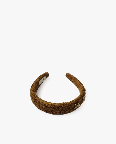  CECI - Băng đô nữ vải lông phối mặt kim loại thời trang 