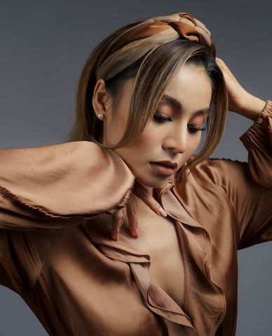  CECI - Băng đô vải nữ bản dày thắt nút hiện đại 