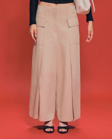  GIGI - Quần nữ ống rộng phom suông phối túi hộp 