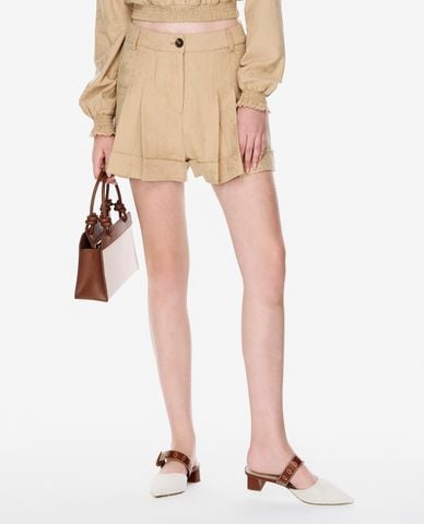  GIGI - Quần short nữ ống rộng xếp li thời thượng 