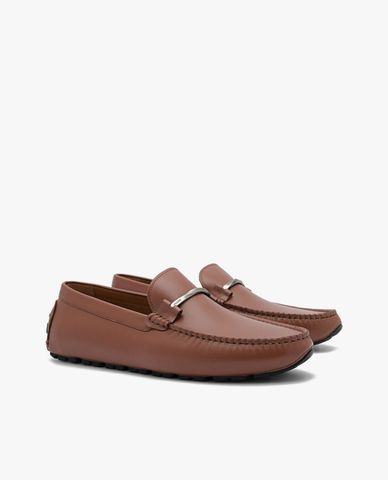  PEDRO - Giày lười nam mũi nhọn Leather Horsebit Moccasins 