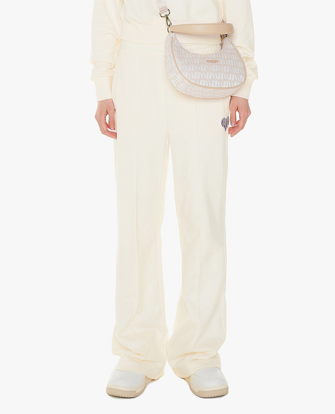 NERDY - Quần dài nữ ống rộng lưng thun Souffle