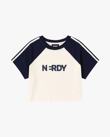  NERDY - Áo croptop nữ cổ tròn tay ngắn NY 