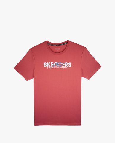  SKECHERS - Áo thun thể thao nam cổ tròn tay ngắn năng động 