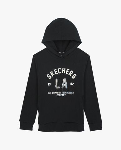  SKECHERS - Áo hoodie nam phối mũ tay dài Red Mood 