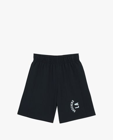  SKECHERS - Quần short thể thao nam ống rộng lưng thun Red Mood 