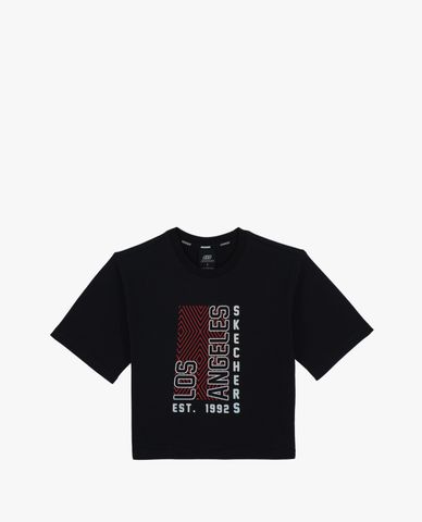  SKECHERS - Áo thun nữ cổ tròn tay ngắn Red Mood 