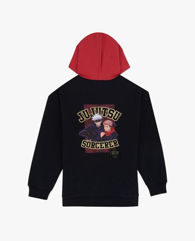 SKECHERS - Áo hoodie nam phối mũ tay dài Jujutsu Kaisen 