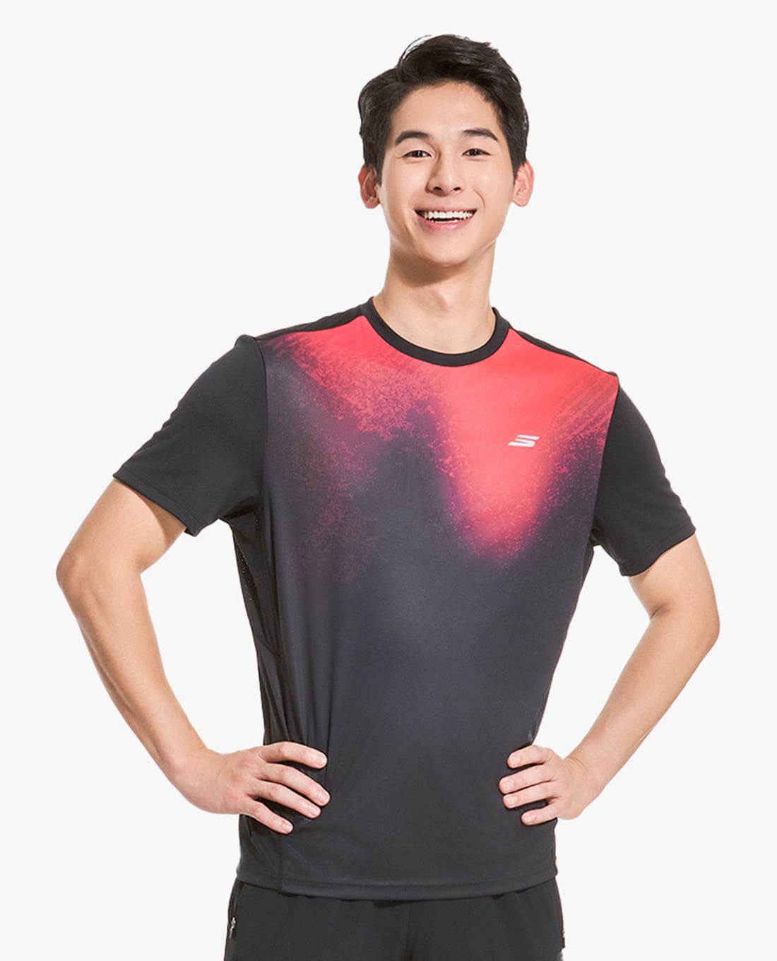 SKECHERS - Áo thun thể thao nam cổ tròn tay ngắn CNY