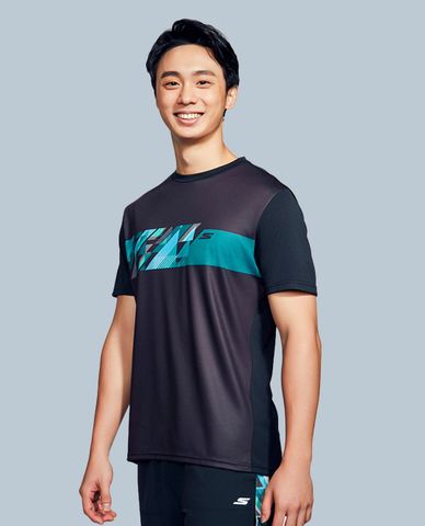  SKECHERS - Áo thun nam thể thao cổ tròn tay ngắn năng động 