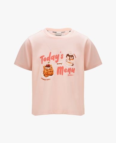  SKECHERS - Áo thun bé gái cổ tròn tay ngắn hiện đại 