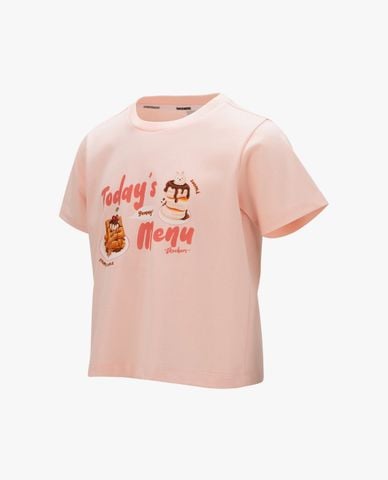  SKECHERS - Áo thun bé gái cổ tròn tay ngắn hiện đại 